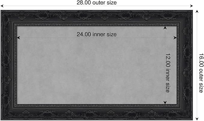 Amanti Art Black Framed Magnetic Board 16x28 Small Vision Board - Image 2