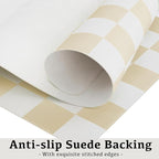 Ohocut Checkered Desk Mat, 31.5" x 15.7" Large Cute Beige Sand Aesthetic Retro - Image 6