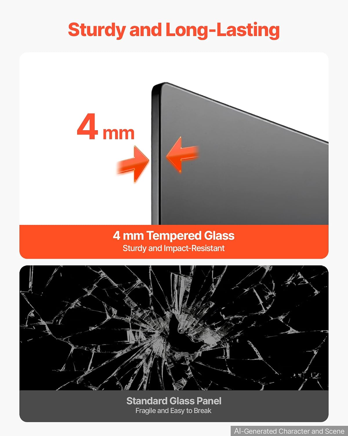 VEVOR Glass Dry Erase Board 96 x 48 in Black Magnetic Whiteboard