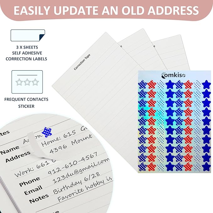Comkiso Address Book with Individual Alphabetical Tabs Laminated, Large Print - Image 6