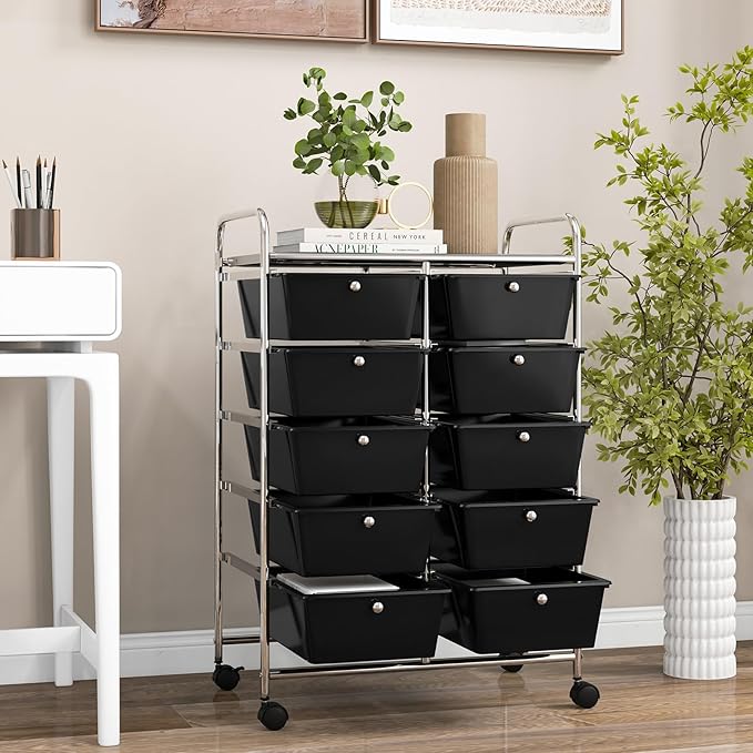 GOFLAME 10-Drawer Rolling Storage Cart, Art Craft Storage Organizer on Wheels - Image 8