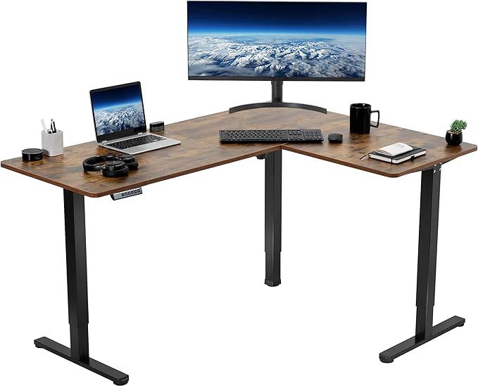 VIVO Electric Corner 63 x 47 inch L-Shaped Standing Desk, Memory Height by VIVO