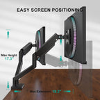 wali adjustable dual monitor arm for 13-32 inch, side view