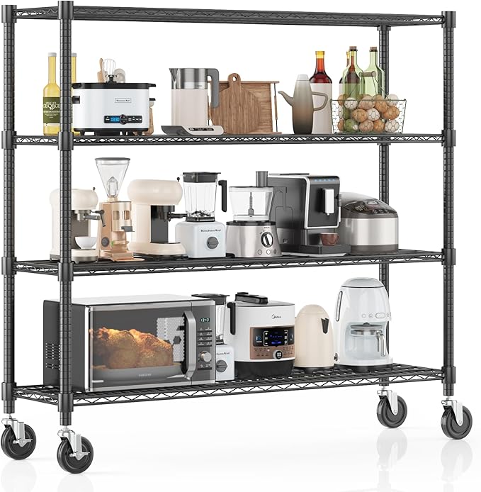 Homdox 4 Tier Heavy Duty Metal Wire Shelving by HOMDOX