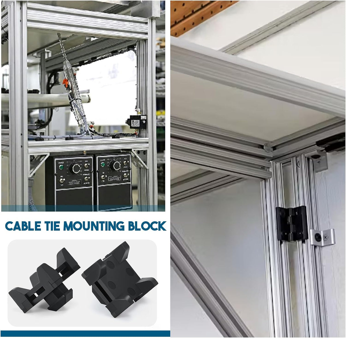50 Set Zip Tie Block Mounts Compatible with 12316 80/20 10/15/40