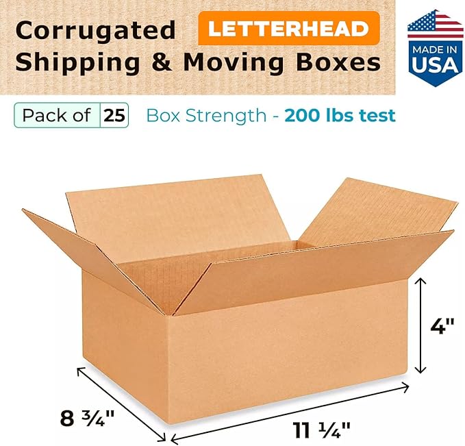 Letterhead Cardboard Boxes 1 1/4"L x 8 3/4"W x 4"H - Image 2