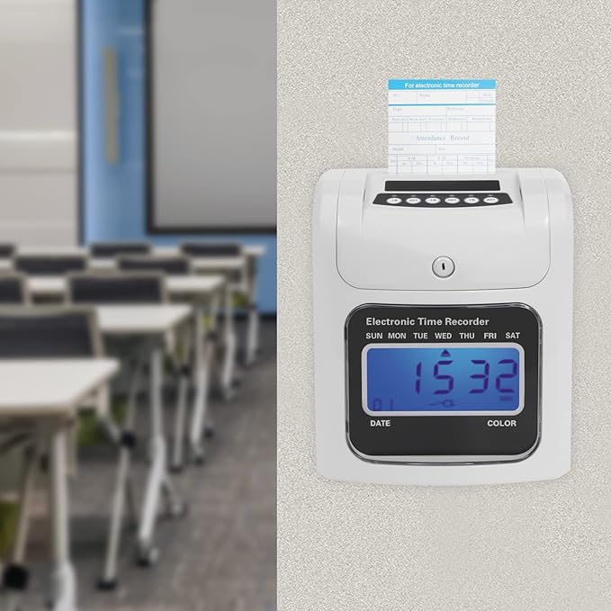 GXFCHYL Electronic Time Clock Calculating Time Clock Punch Machine Employee - Image 4