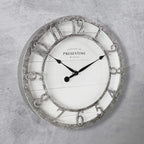 Presentime & Co 10" Farmhouse Series Wall Clock, Quartz Movement, Shiplap Style - Image 2