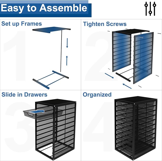 Natwind Mesh file organizer 10 drawers, Office Supplies Desktop Organizers and - Image 6