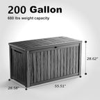 EasyUp 200 Gallon Deck Boxes Resin Large Storage Bins - Image 2