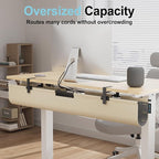 2-in-1 Under Desk Cable Management Tray & Privacy Panel, Dual-Sided Felt Cord - Image 3