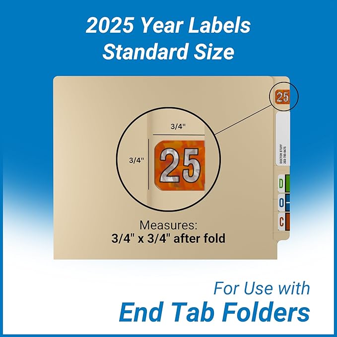 2025 Year Labels, Doctor Stuff 2025 Chart Stickers, Holographic Orange Colored - Image 5