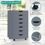 Naomi Home 7-Drawer Grey Dresser - Image 4