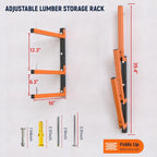 lumber storage rack, 6 tier heavy duty wood shown in use