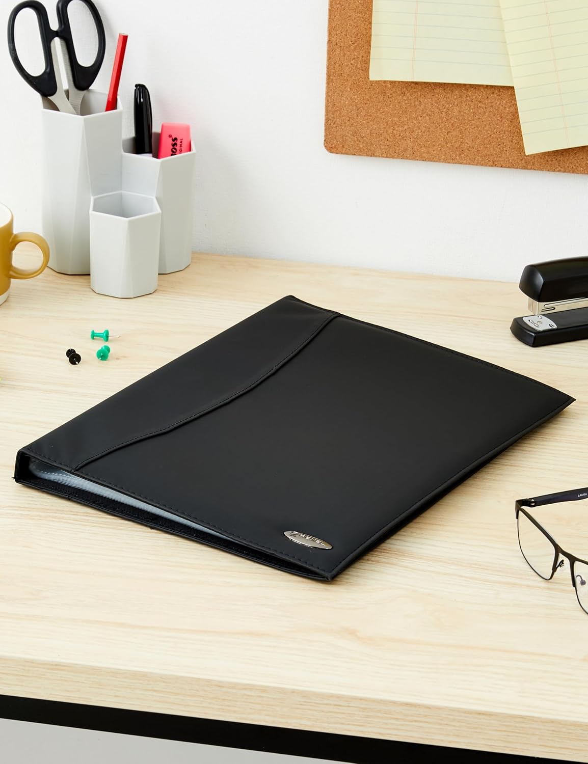 Rexel Soft Touch A4 Display and Presentation Folder Book, Smooth Leather, 24 Pockets - Black,Medium