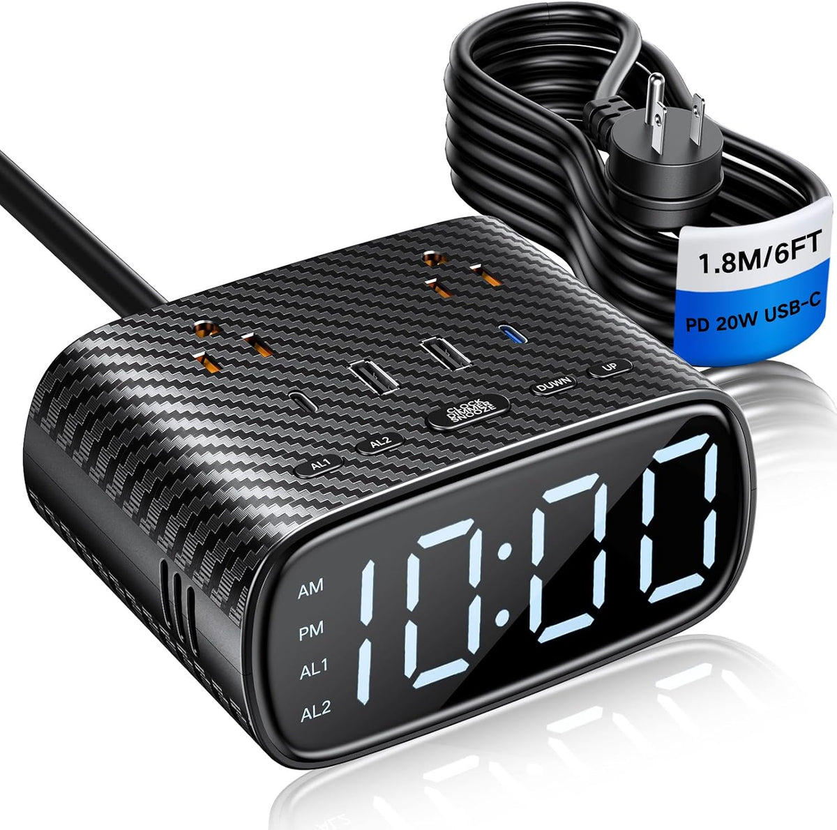 xba alarm clock charging station, 20w usb-c, 2, main product view