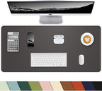 Small Desk Mat, Leather Desk Pad Protector, Desk Mouse pad, Office Desk mat by cebowa