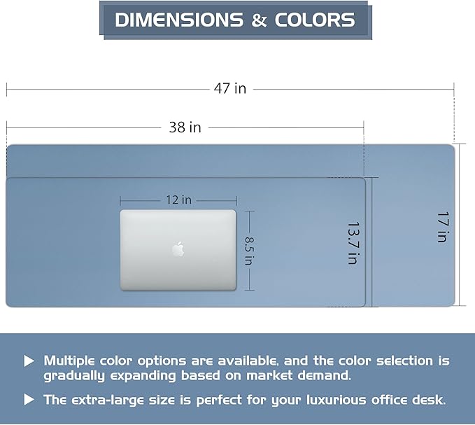Aothia Leather Desk Pad Protector, Office Desk Mat, Large Mouse Pad, Laptop - Image 6