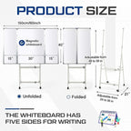 40" x 60" Rolling Whiteboard Foldable Dry Erase Board - Image 2