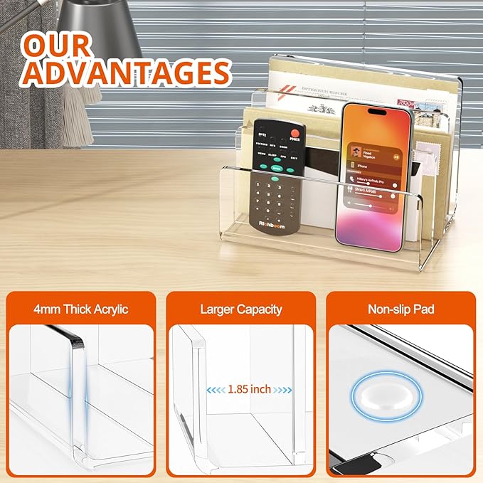 Richboom Acrylic File Sorter, 8.5"x6.3"x6.2", Upright File Organizer - Image 4