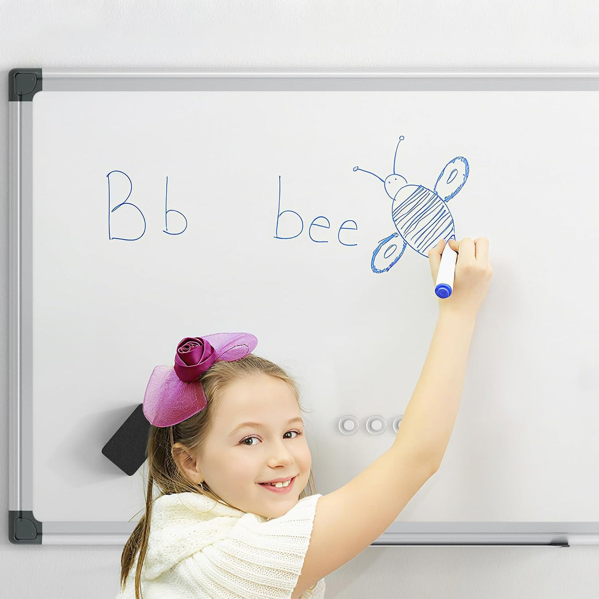 VUSIGN Magnetic Dry Erase Board for Wall, 36" x 24" Hanging Whitebo...