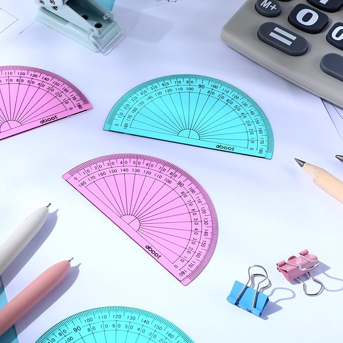EBOOT 50 Pcs Math Protractors Plastic Protractor 180 Degrees, 4 Inches - Image 5