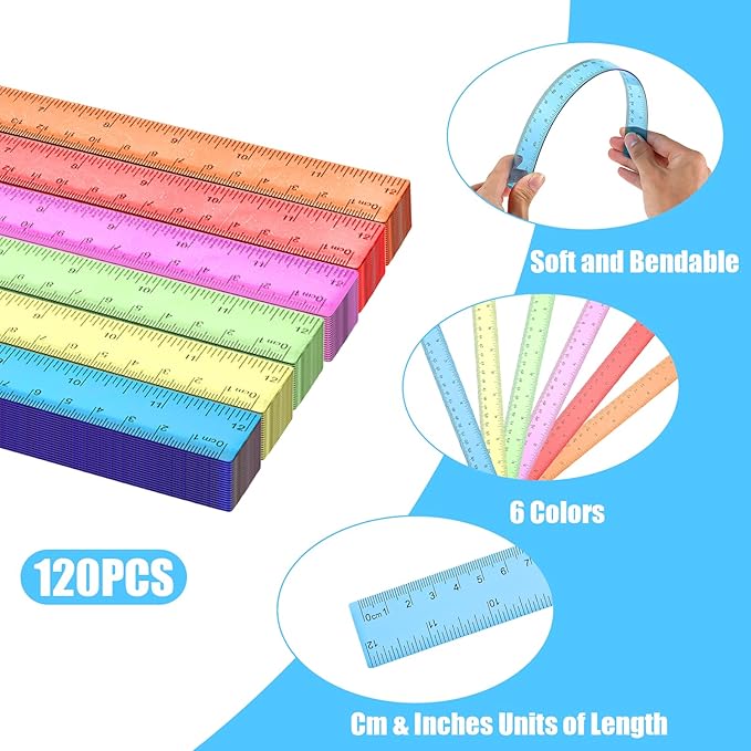 120 Pack 12 Inch Plastic Rulers Bulk - Image 3