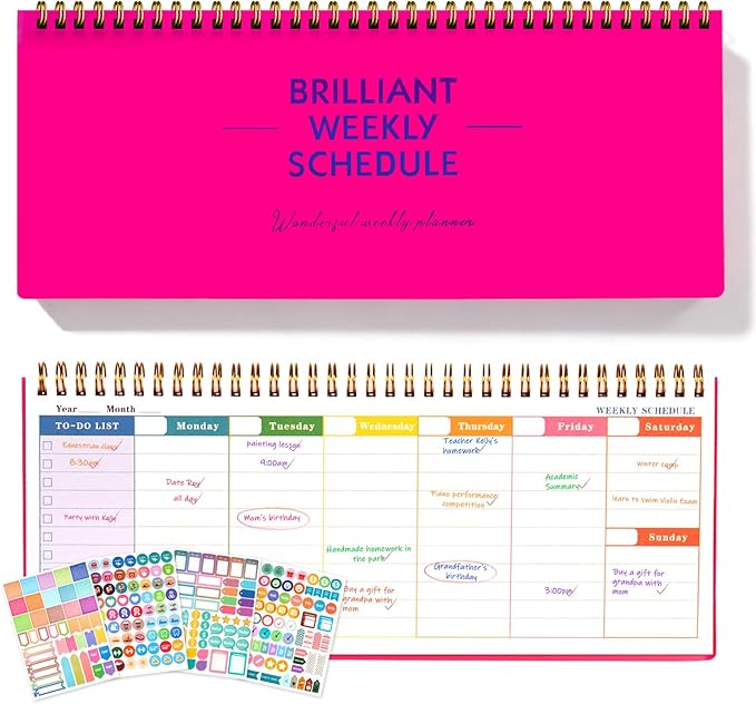 MOSA BEAR Undated Weekly Planner, 60-Week Horizontal Layout Desk Planner Daily by Unknown