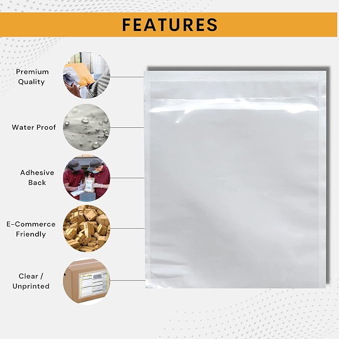 2000 Pack 7"x10" Shipping Label Sleeves – Clear Self-Adhesive Packing Slip - Image 5