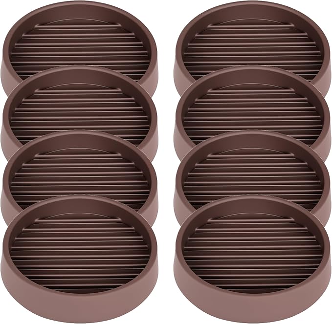 Non Slip Furniture Pads, 2.5” Round Rubber Caster Cups, Anti-Slip Gripper by VOCOMO