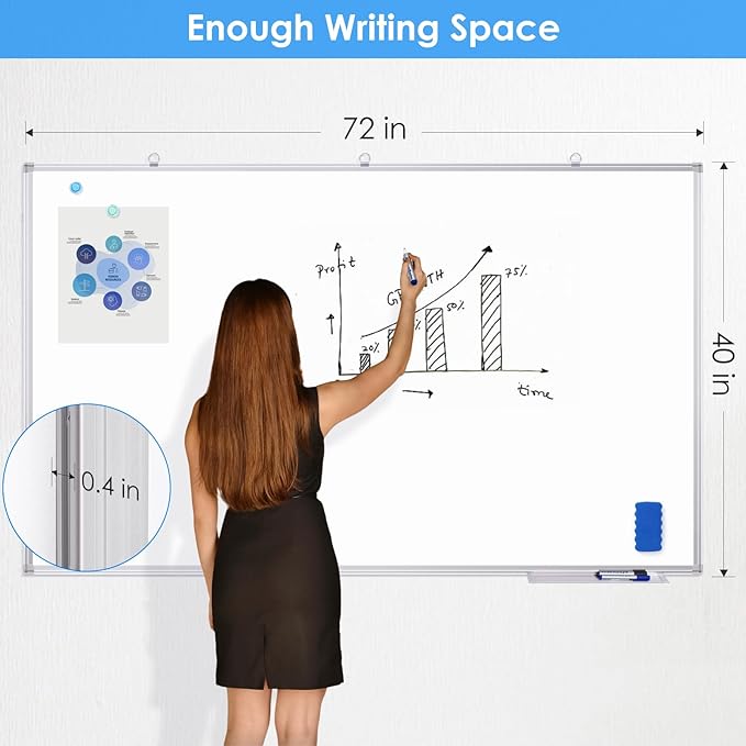 Dry Erase Board 72 x 40 Inch, Large Magnetic White Board - Image 2