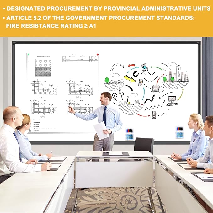 H-Qprobd 8'x4' Whiteboard Commercial-Grade Large Magnetic Dry Erase White Board - Image 7