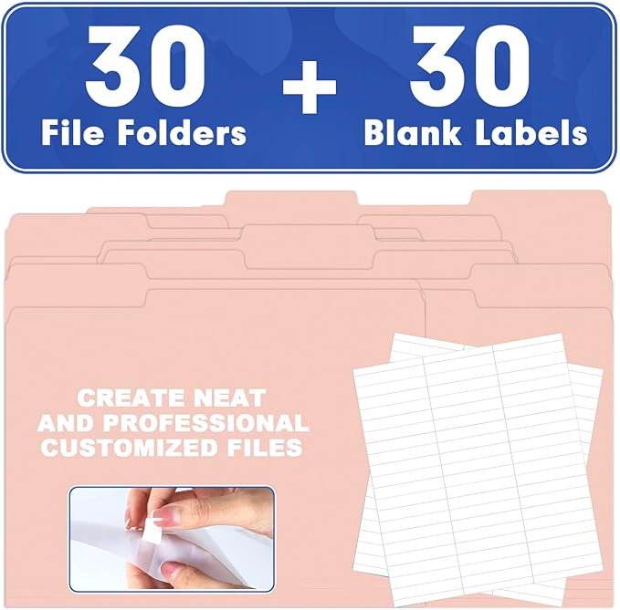 File Folder, HERKKA 30 Pack 1/3 Cut Tab File Folders, File Folders Great - Image 5