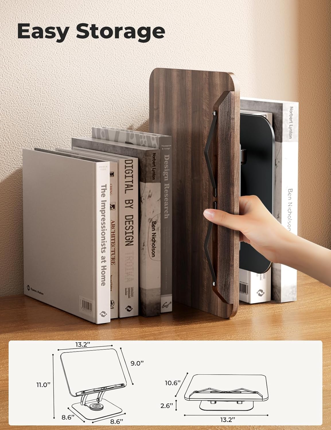 Tounee Book Stand for Reading, Adjustable Book Holder with 360° Swivel Base, ...
