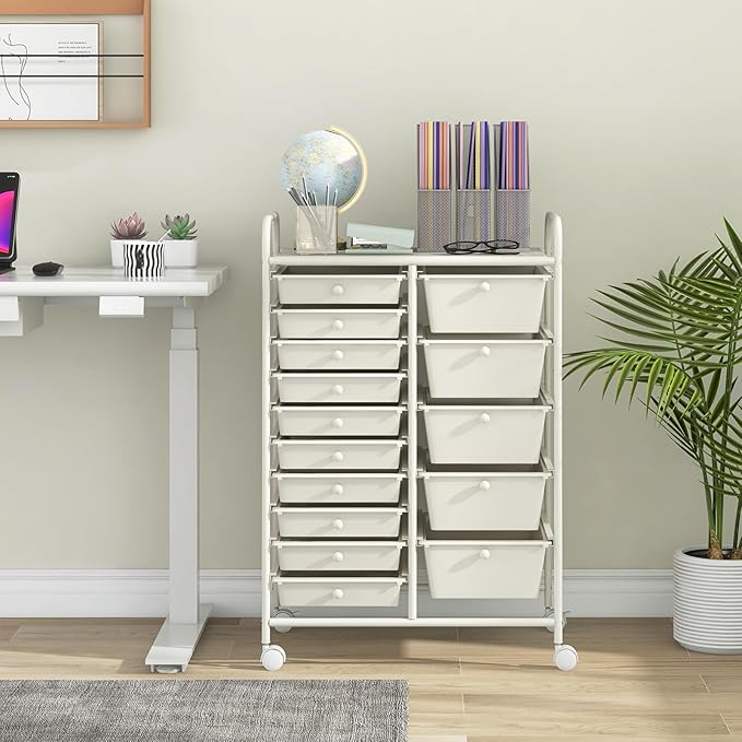GLACER 15 Drawers Rolling Cart, Storage Cart - Image 2
