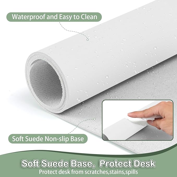 Boutilon Leather Desk Pad Protector, Non-Slip Mouse Pad, Laptop Desk Pad - Image 4