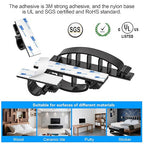 XHF 30pcs Adhesive Cable Wire Clips Kit Black, Outdoor Cable Management Wire - Image 3