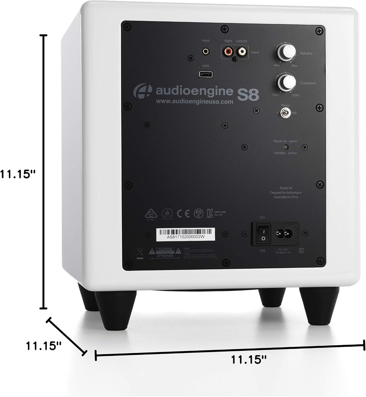 Audioengine S8 Powered Subwoofer – 250W Wireless-Ready 8-Inch Bass Speaker