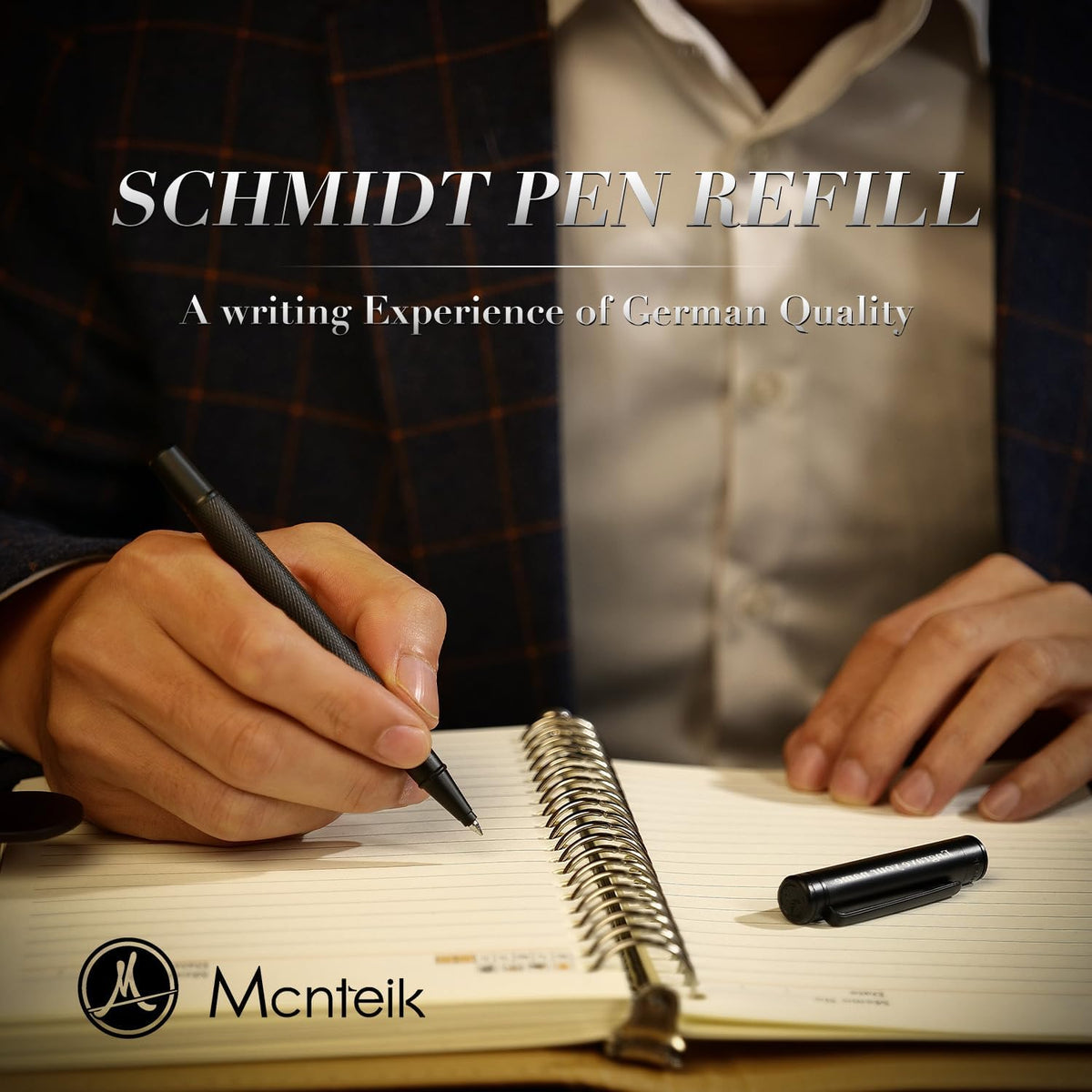 MCNTEIK Personalized Matte Black Forest Rollerball Pen,Schmidt Black Refill