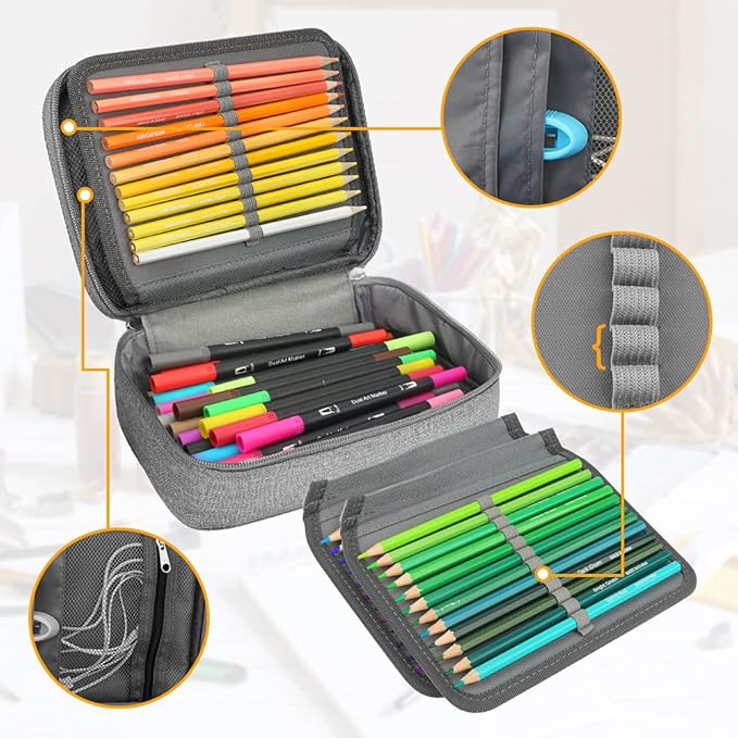 Number-one Large Capacity Pencil Case, 72 Slots Colored Pencil Pouch Bag - Image 5