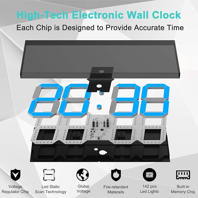 LED Large Digital Wall Clock, Oversize Wall Clock - Image 6