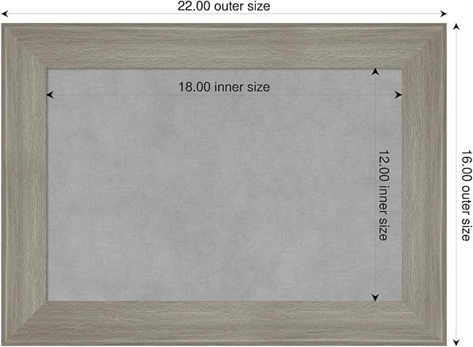 Amanti Art Grey Framed Magnetic Board 16x22 Small Vision Board - Image 2