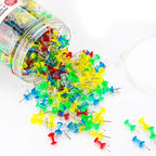Yalis Push Pins 600 Count Clear Multicolored, Standard Thumb Tacks Steel Point - Image 2