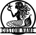 Custom Mermaid Metal Sign, Personalized Mermaid Name metal Signs, Mermaid Wall by Unknown