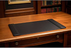 Dacasso Black Leather 22" x 14" Side Rails Desk Pad - Image 4