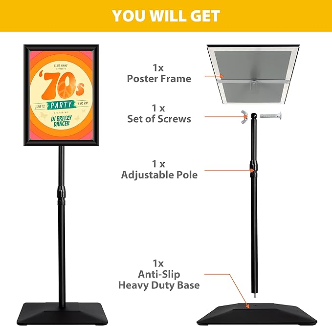 VAIIGO 11"x17" Pedestal Poster Sign Holder Stand - Image 6
