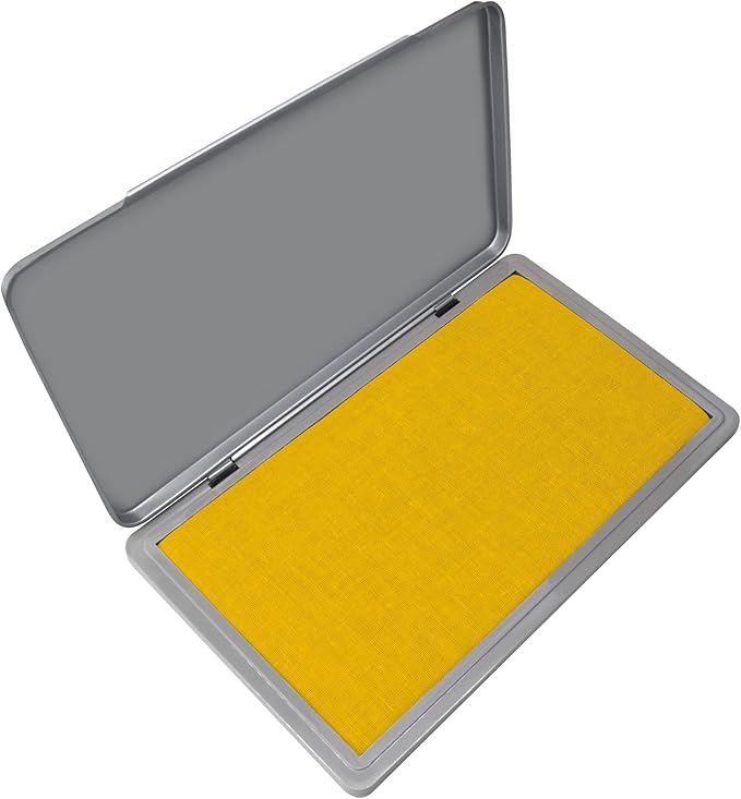 Metal Case Stamp Pad Large Size, Dark Yellow Color by ZIGEL
