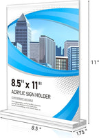 Eocnrhe Acrylic Sign Holder 8.5 x 11 12 Pack, Double-Sided Clear Sign Holder - Image 3