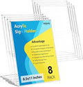 8 Pack Acrylic Sign Holder, Tabletop Plastic Paper Picture Frame Flyer Document by Argvey