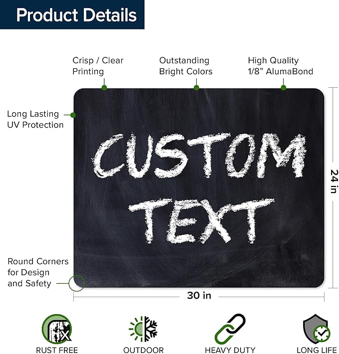 Custom Sign, Custom Street Sign, 11 Font Colors, 13 Font Styles, 4 Hole Options - Image 6